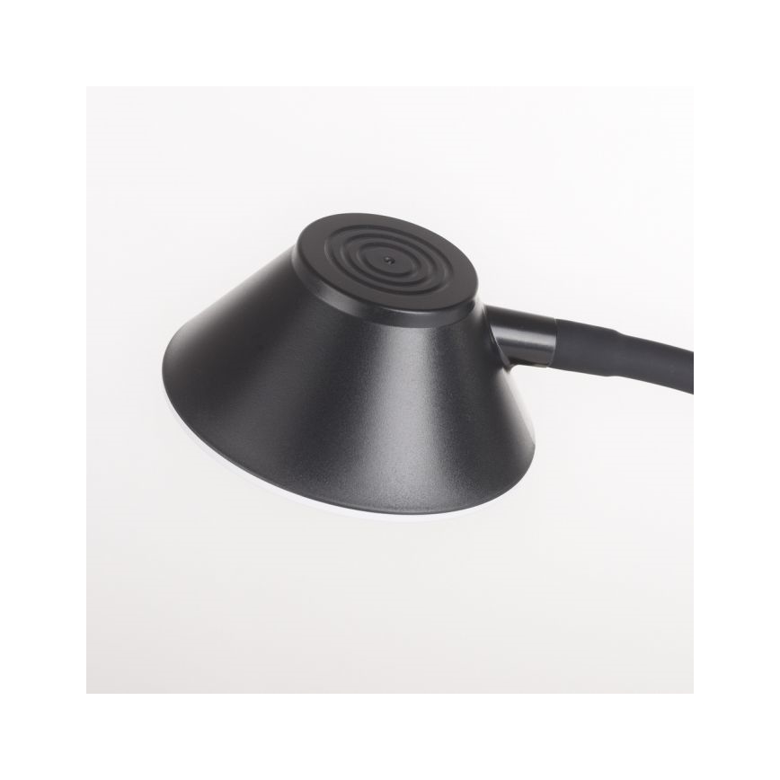 JUST LIGHT. 14414-18 - Dimmovateľná flexibilná dotyková stolná lampa s bezdrôtovým nabíjaním PUCKI LED/4,5W/230V čierna