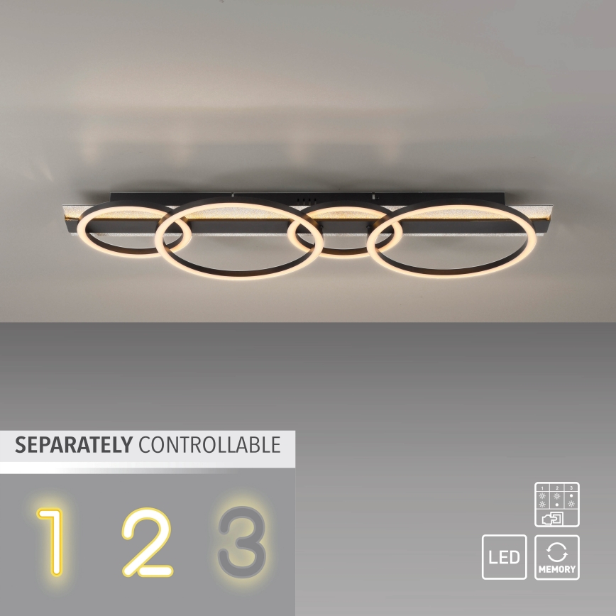 JUST LIGHT. 14426-21 - LED stropné svietidlo CICHIO LED/37W/230V + LED/9,5W 30x86 cm čierna
