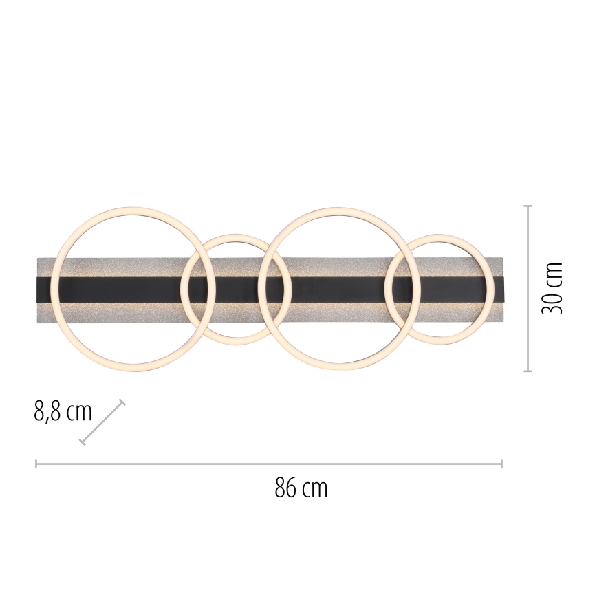 JUST LIGHT. 14426-21 - LED stropné svietidlo CICHIO LED/37W/230V + LED/9,5W 30x86 cm čierna