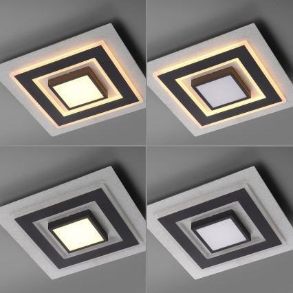 JUST LIGHT. 14439-21 - LED stropné svietidlo CICHIO LED/18,5W/230V + LED/9W 40x40 cm čierna