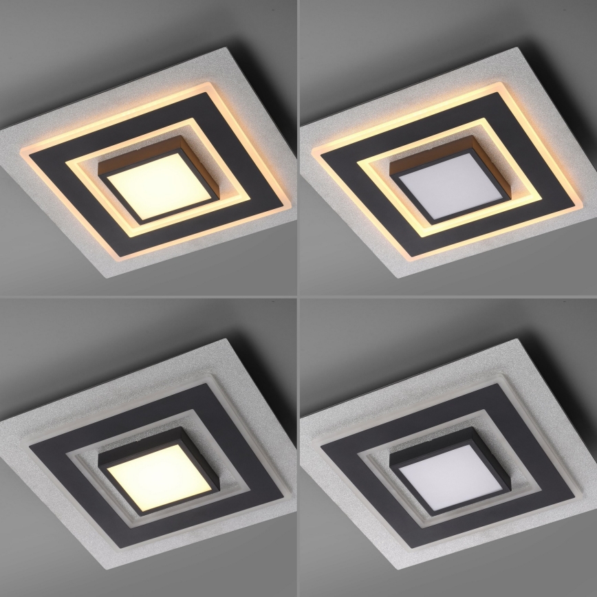 JUST LIGHT. 14439-21 - LED stropné svietidlo CICHIO LED/18,5W/230V + LED/9W 40x40 cm čierna