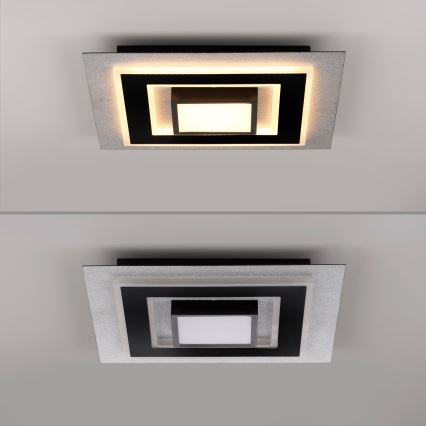 JUST LIGHT. 14439-21 - LED stropné svietidlo CICHIO LED/18,5W/230V + LED/9W 40x40 cm čierna