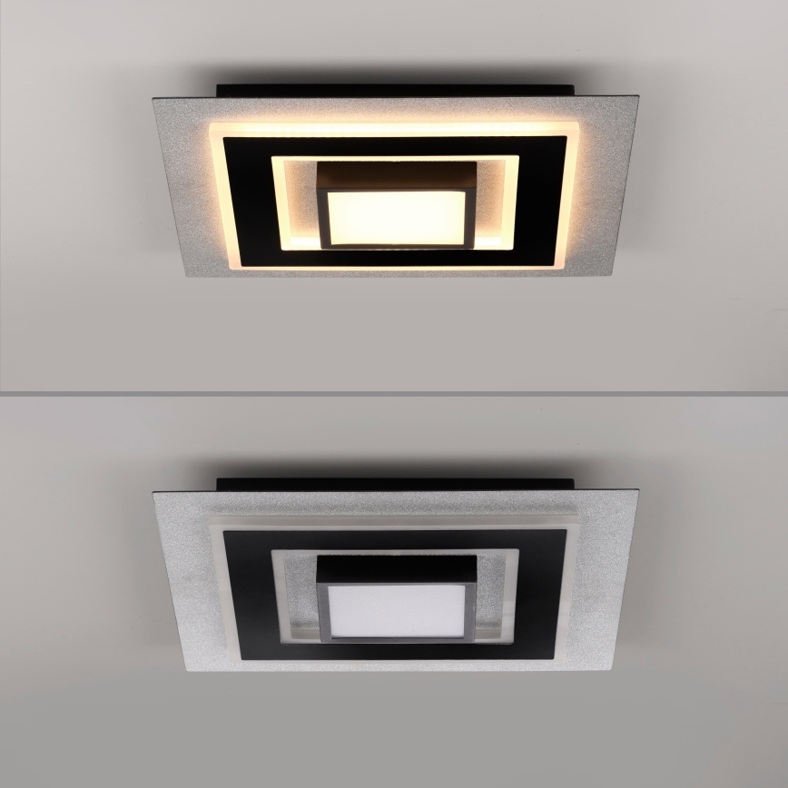 JUST LIGHT. 14439-21 - LED stropné svietidlo CICHIO LED/18,5W/230V + LED/9W 40x40 cm čierna