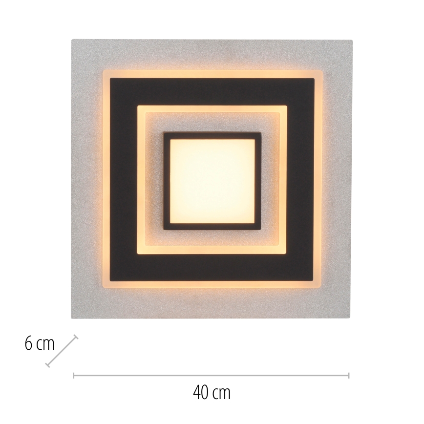 JUST LIGHT. 14439-21 - LED stropné svietidlo CICHIO LED/18,5W/230V + LED/9W 40x40 cm čierna