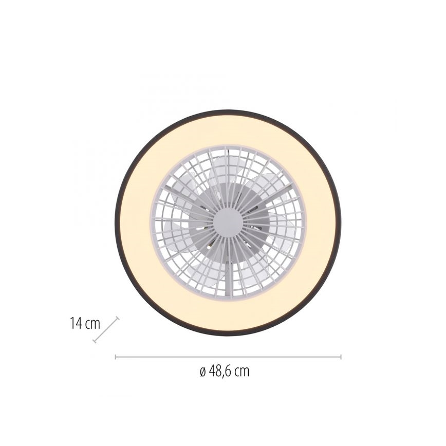 JUST LIGHT. 14447-18 - LED RGBW Stmievaťelný stropný ventilátor so svetlom LENO LED/44W/230V 3000-6500K pr. 48,6 cm biela + diaľkové ovládanie