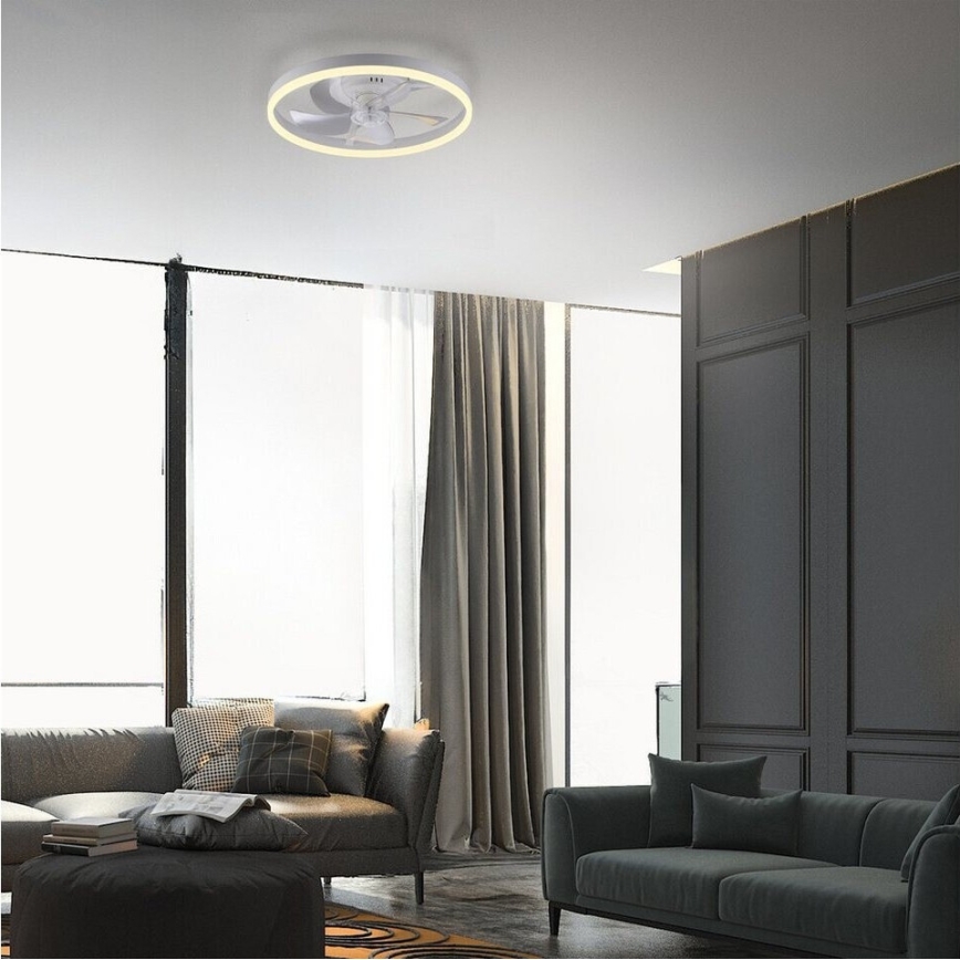 JUST LIGHT. 14624-16 - LED stmievateľný stropný ventilátor s osvetlením RITA LED/22W/230V 3000-6000K priemer 50 cm biely + diaľkové ovládanie