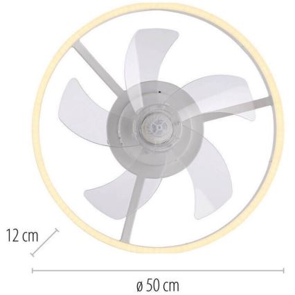 JUST LIGHT. 14624-16 - LED stmievateľný stropný ventilátor s osvetlením RITA LED/22W/230V 3000-6000K priemer 50 cm biely + diaľkové ovládanie