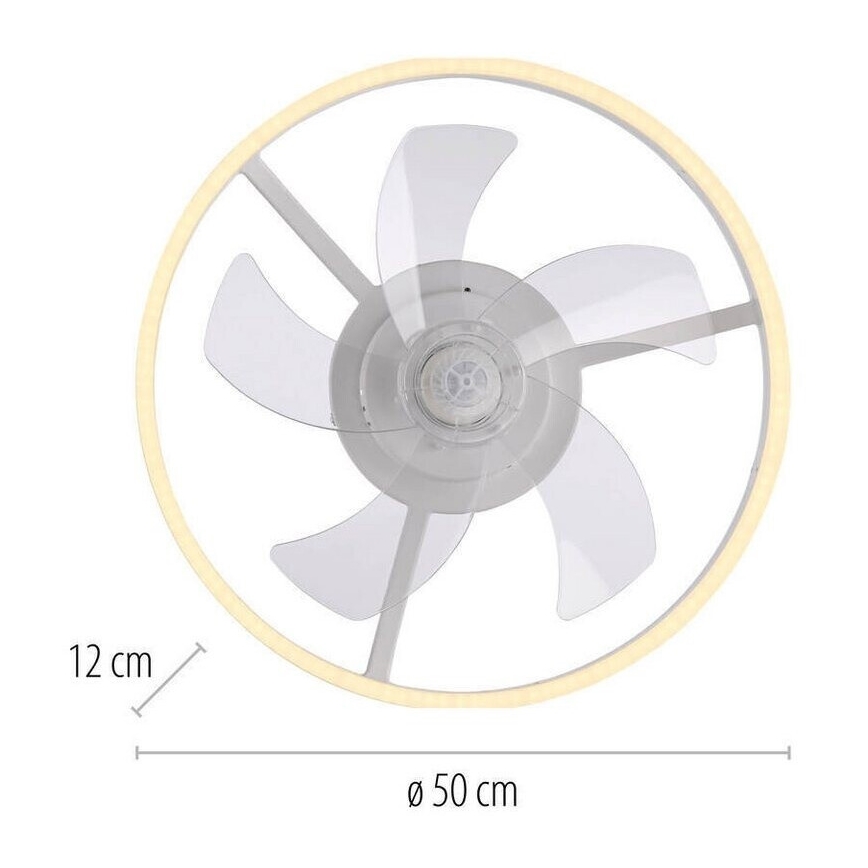 JUST LIGHT. 14624-16 - LED stmievateľný stropný ventilátor s osvetlením RITA LED/22W/230V 3000-6000K priemer 50 cm biely + diaľkové ovládanie