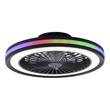 JUST LIGHT. 14649-18 - LED RGBW Stmievaťelný stropný ventilátor so svetlom BRANDON LED/36W/230V 2700-5000K pr. 46,5 cm čierna + diaľkové ovládanie
