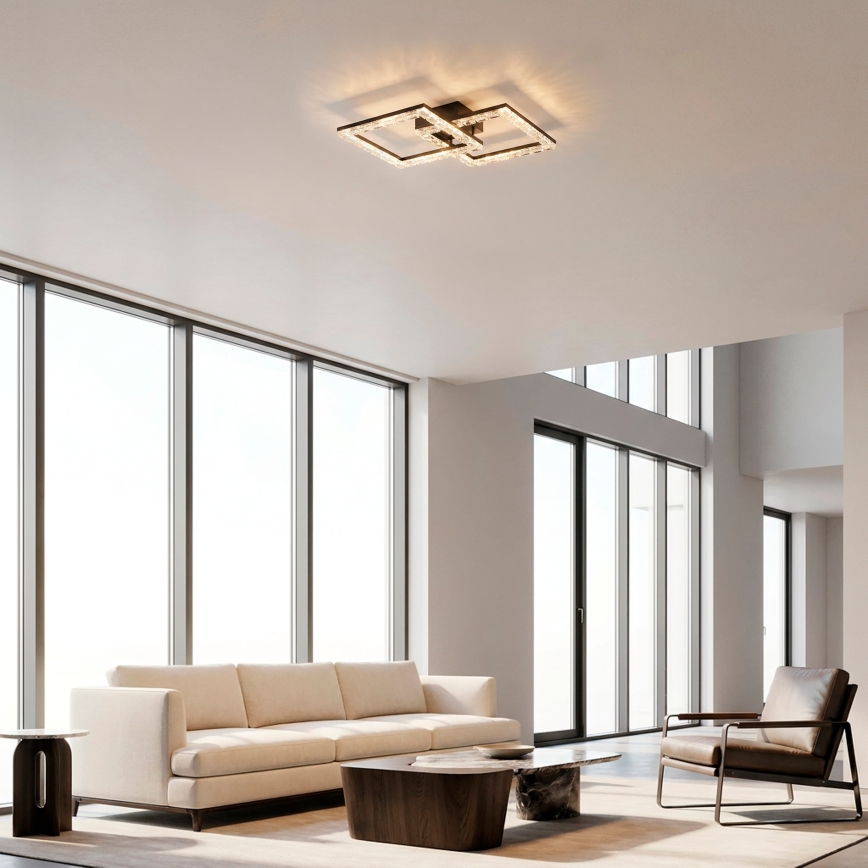 JUST LIGHT. 14732-18 - LED Stropné svietidlo GLITRA LED/17,5W/230V 37,6x37,6 cm čierna