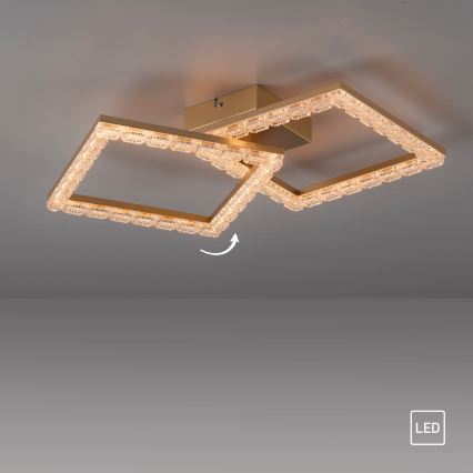 JUST LIGHT. 14732-60 - LED stropné svietidlo GLITRA LED/17,5W/230V 37,6x37,6 cm zlaté