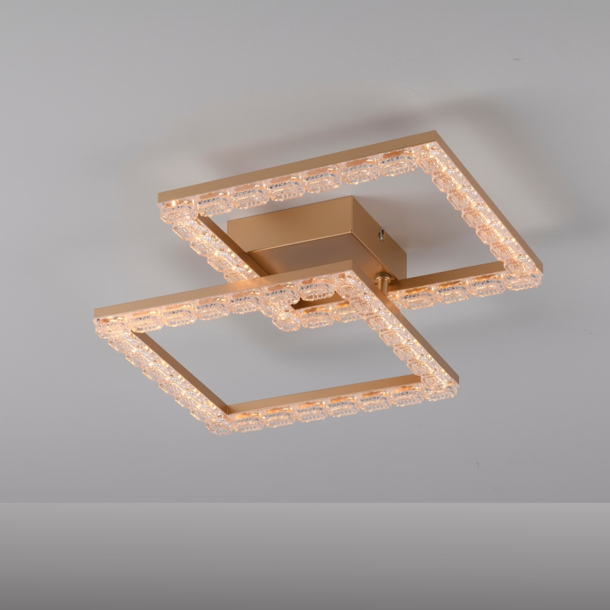 JUST LIGHT. 14732-60 - LED stropné svietidlo GLITRA LED/17,5W/230V 37,6x37,6 cm zlaté