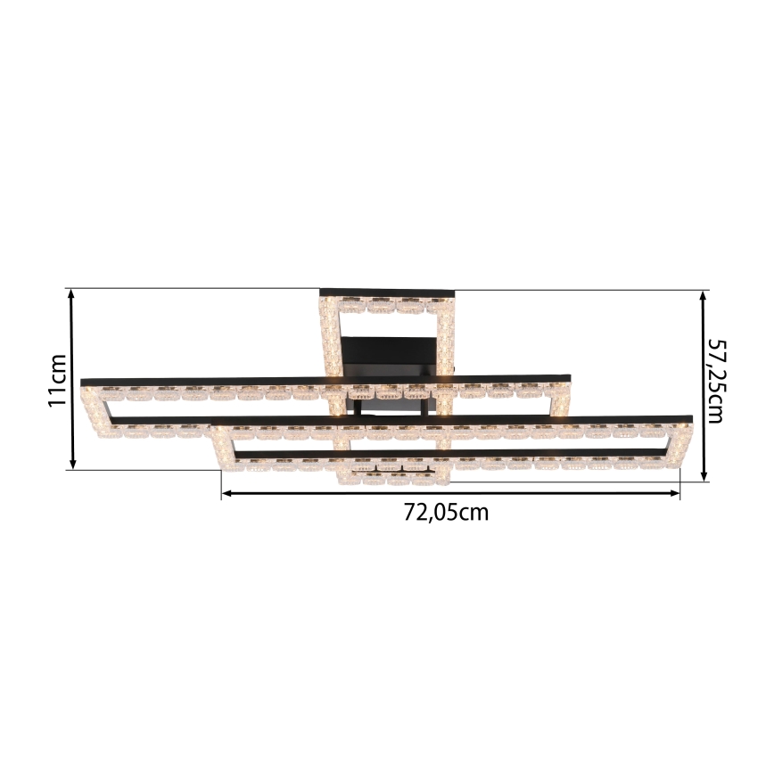 JUST LIGHT. 14733-18 - LED Stropné svietidlo GLITRA LED/35W/230V 57x72 cm čierna
