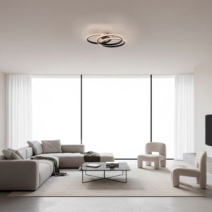 JUST LIGHT. 14734-18 - LED Stropné svietidlo GLITRA LED/37W/230V priemer 50 cm čierna