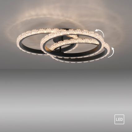 JUST LIGHT. 14734-18 - LED Stropné svietidlo GLITRA LED/37W/230V priemer 50 cm čierna