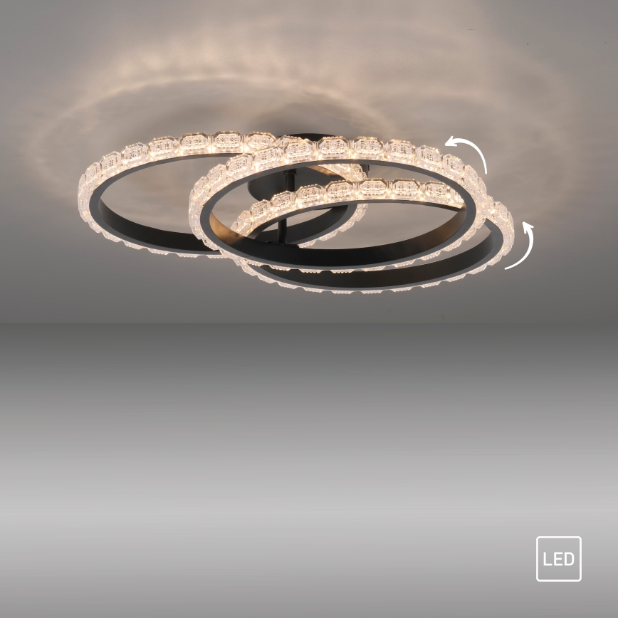 JUST LIGHT. 14734-18 - LED Stropné svietidlo GLITRA LED/37W/230V priemer 50 cm čierna