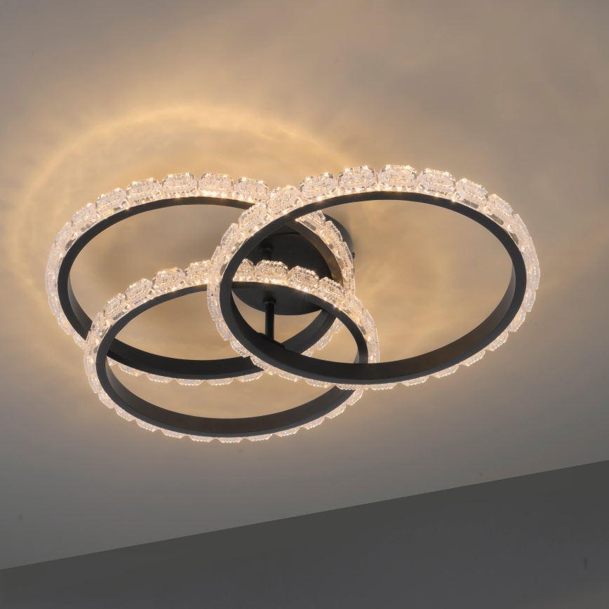 JUST LIGHT. 14734-18 - LED Stropné svietidlo GLITRA LED/37W/230V priemer 50 cm čierna