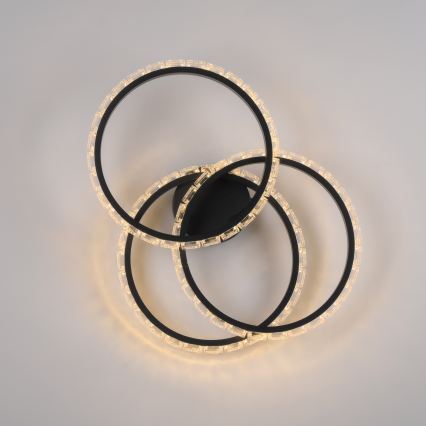 JUST LIGHT. 14734-18 - LED Stropné svietidlo GLITRA LED/37W/230V priemer 50 cm čierna