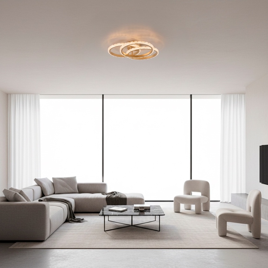 JUST LIGHT. 14734-60 - LED Stropné svietidlo GLITRA LED/37W/230V pr. 50 cm zlaté