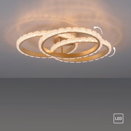 JUST LIGHT. 14734-60 - LED Stropné svietidlo GLITRA LED/37W/230V pr. 50 cm zlaté