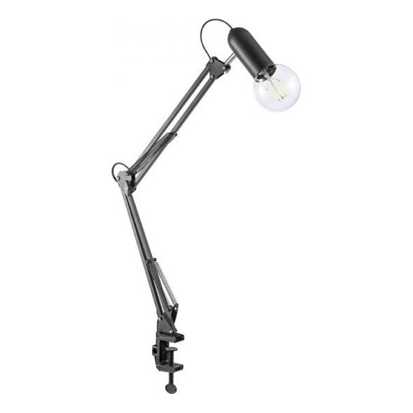 JUST LIGHT. 14773-18 - Stolná lampa s klipom TURN ME 1xE27/60W/230V čierna