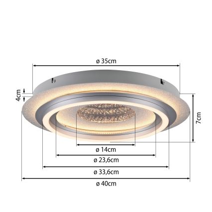 JUST LIGHT. 15089-21 - LED stropné svietidlo CICHIO LED/36W/230V pr. 40 cm matný chróm