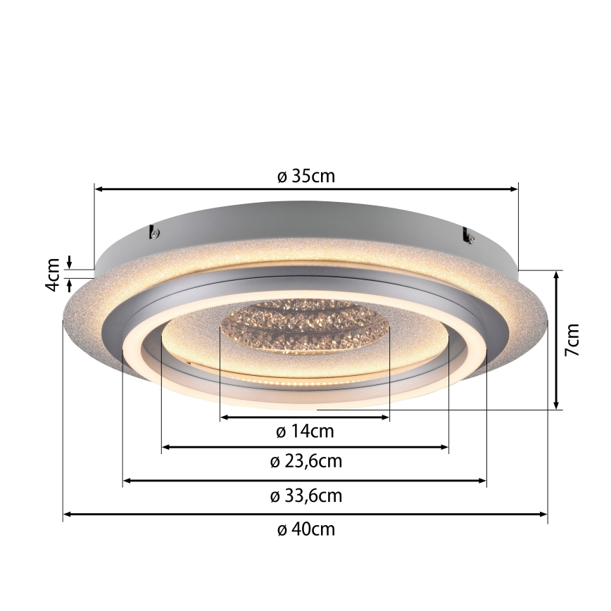 JUST LIGHT. 15089-21 - LED stropné svietidlo CICHIO LED/36W/230V pr. 40 cm matný chróm