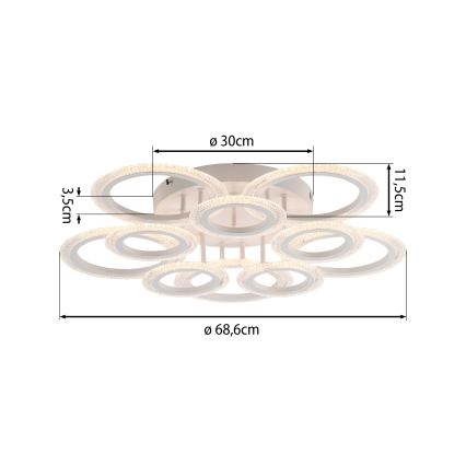 JUST LIGHT. 15268-16 - LED Stropné svietidlo CRYSTALLO LED/48,5W/230V priemer 68,6 cm biela
