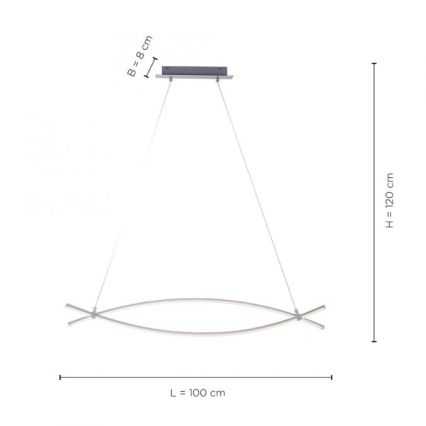 JUST LIGHT. 15382-55 - LED Luster na lanku MAJA 2xLED/8,4W/230V matný chróm