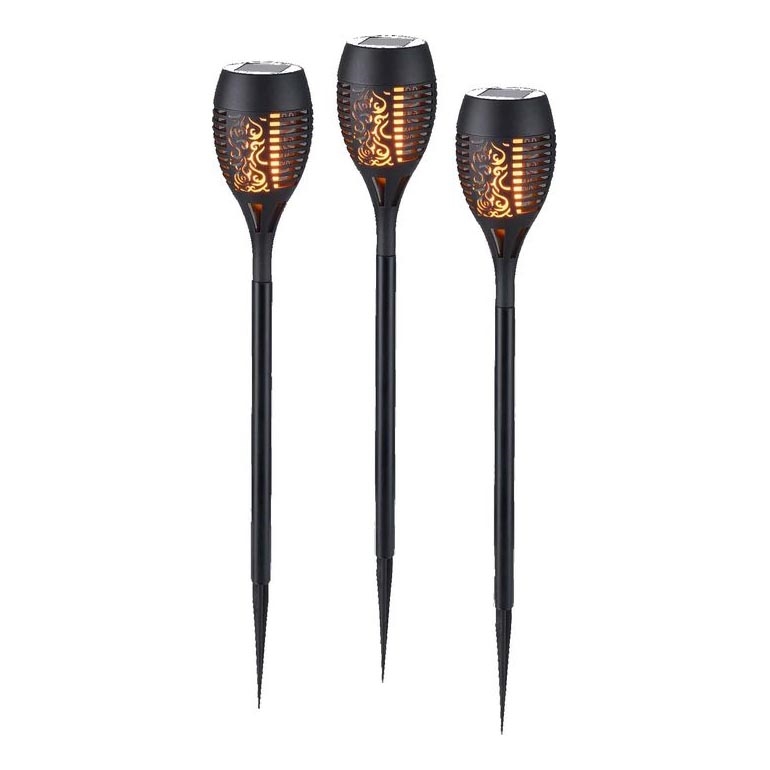 JUST LIGHT. 19106-18-3 - SADA 3x LED Solárne svietidlo FACKEL LED/0,24W/1,2V 200 mAh IP44 čierna