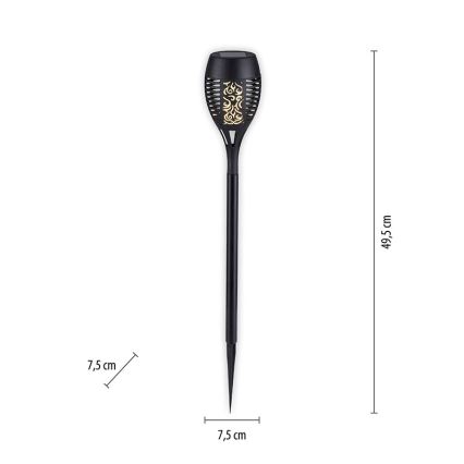 JUST LIGHT. 19106-18-3 - SADA 3x LED Solárne svietidlo FACKEL LED/0,24W/1,2V 200 mAh IP44 čierna