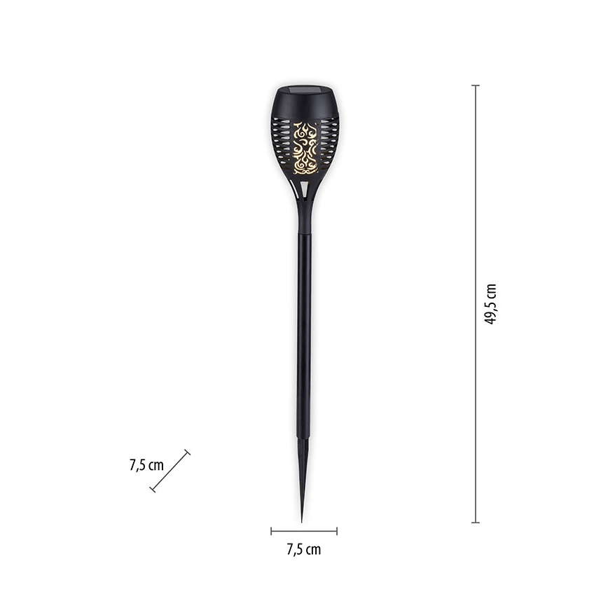 JUST LIGHT. 19106-18-3 - SADA 3x LED Solárne svietidlo FACKEL LED/0,24W/1,2V 200 mAh IP44 čierna