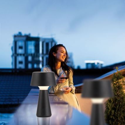 JUST LIGHT. 19260-18 - LED Stmievateľná dotyková vonkajší lampa ABERA LED/3W/3,7V 2000 mAh USB IP54 čierna