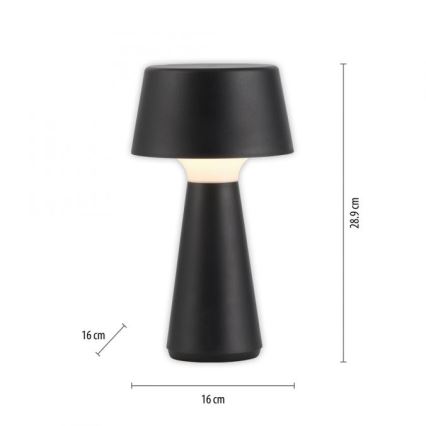 JUST LIGHT. 19260-18 - LED Stmievateľná dotyková vonkajší lampa ABERA LED/3W/3,7V 2000 mAh USB IP54 čierna