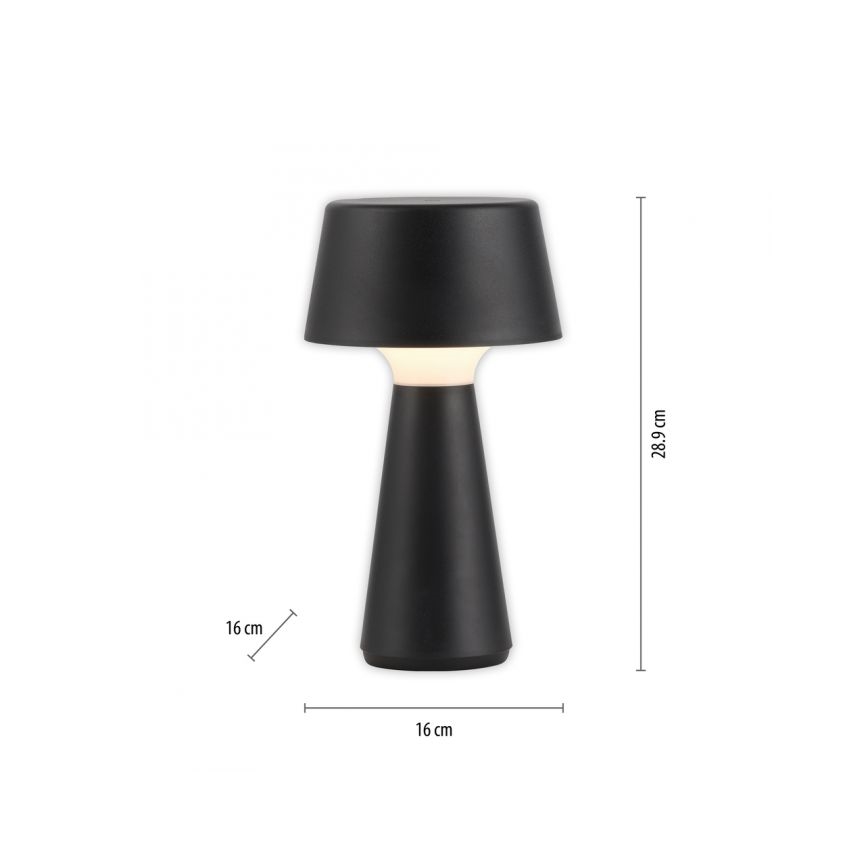 JUST LIGHT. 19260-18 - LED Stmievateľná dotyková vonkajší lampa ABERA LED/3W/3,7V 2000 mAh USB IP54 čierna