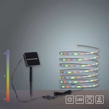 JUST LIGHT. 19971-18 - LED RGB solárny pás TEANIA LED/3,7V 5 m 1200 mAh IP44 čierna