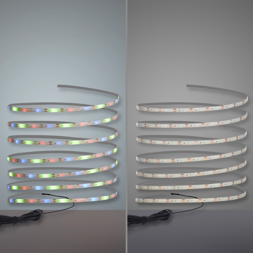 JUST LIGHT. 19971-18 - LED RGB solárny pás TEANIA LED/3,7V 5 m 1200 mAh IP44 čierna
