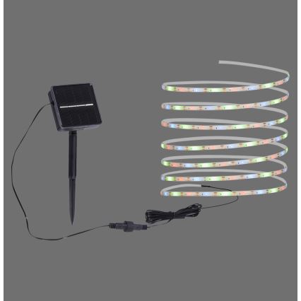 JUST LIGHT. 19971-18 - LED RGB solárny pás TEANIA LED/3,7V 5 m 1200 mAh IP44 čierna