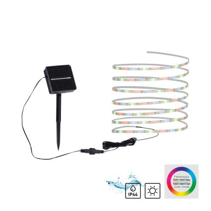 JUST LIGHT. 19971-18 - LED RGB solárny pás TEANIA LED/3,7V 5 m 1200 mAh IP44 čierna