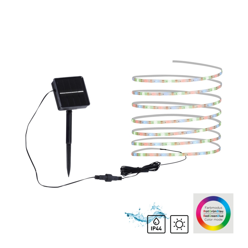 JUST LIGHT. 19971-18 - LED RGB solárny pás TEANIA LED/3,7V 5 m 1200 mAh IP44 čierna