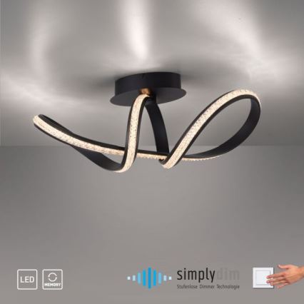 JUST LIGHT. 8475-18 - LED Stmievateľný prisadený luster BRILLA LED/29W/230V čierna