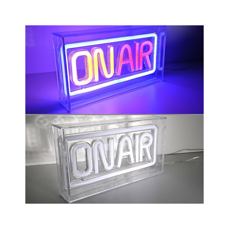 JUST LIGHT. 85013-70 - LED Neónová stolná dekorácia NEON LED/4W/5V On Air