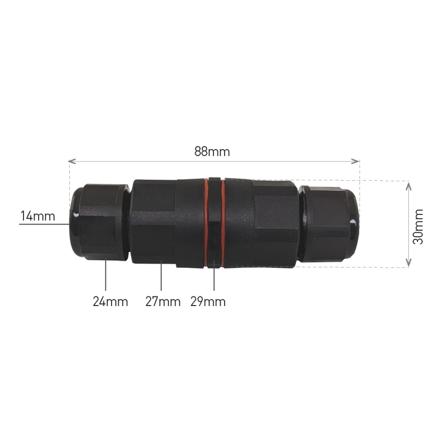 Káblová spojka CWF 250V/16A IP68 3x2,5 mm²