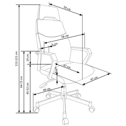 Kancelárska stolička ELUN čierna/sivá
