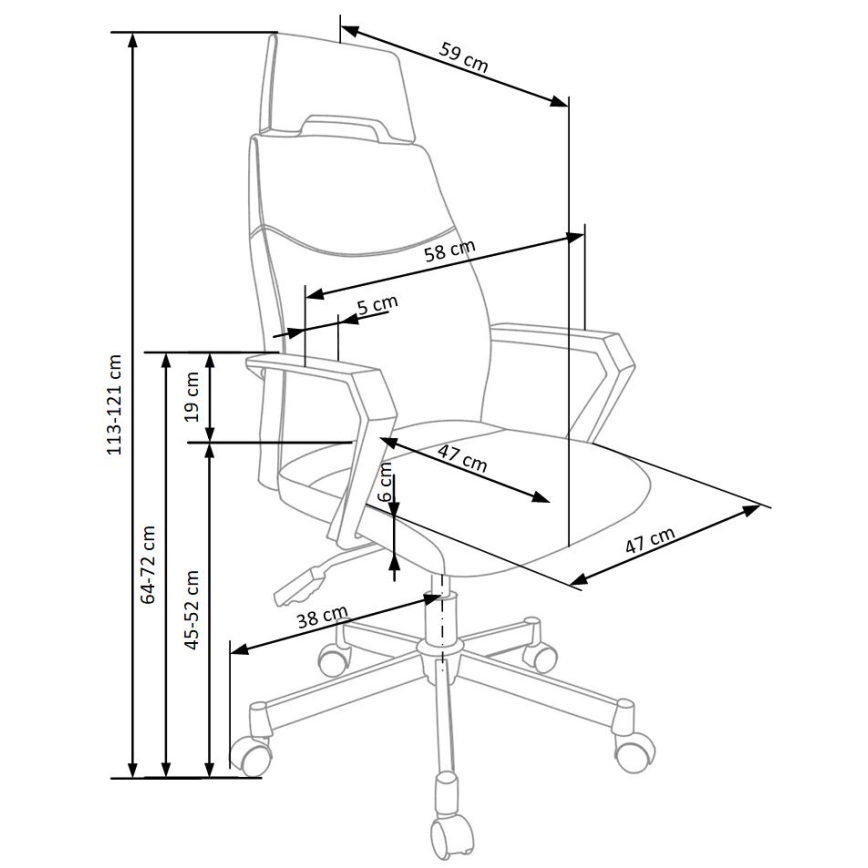 Kancelárska stolička ELUN čierna/sivá