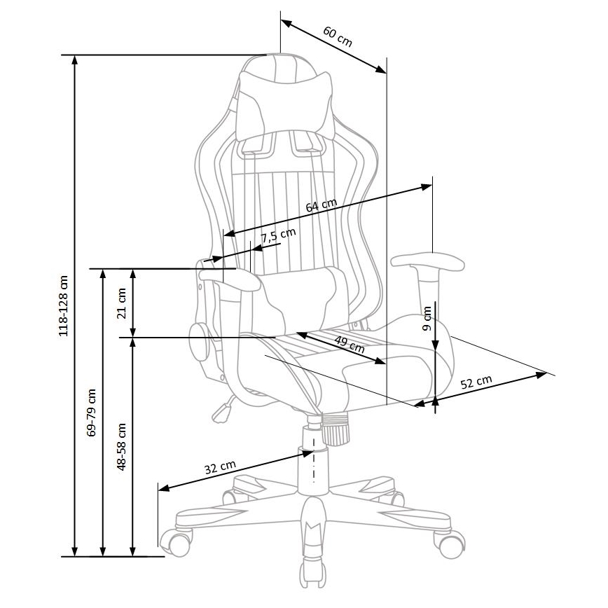 Kancelárska stolička KODA svetlosivá/modrá