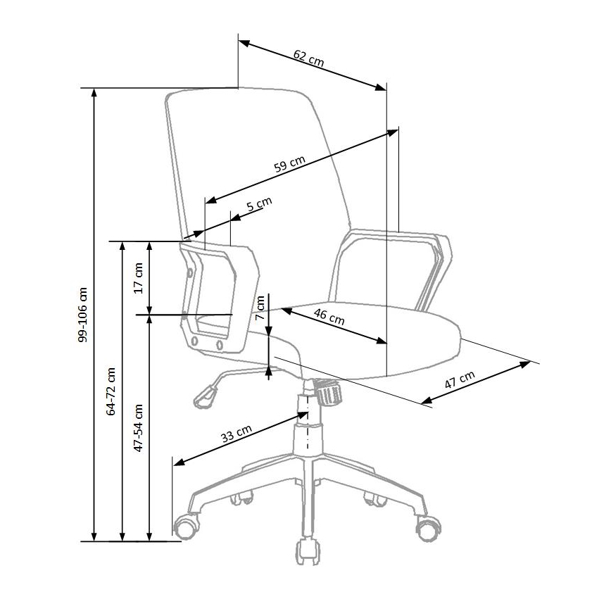 Kancelárska stolička LONA biela/svetlosivá