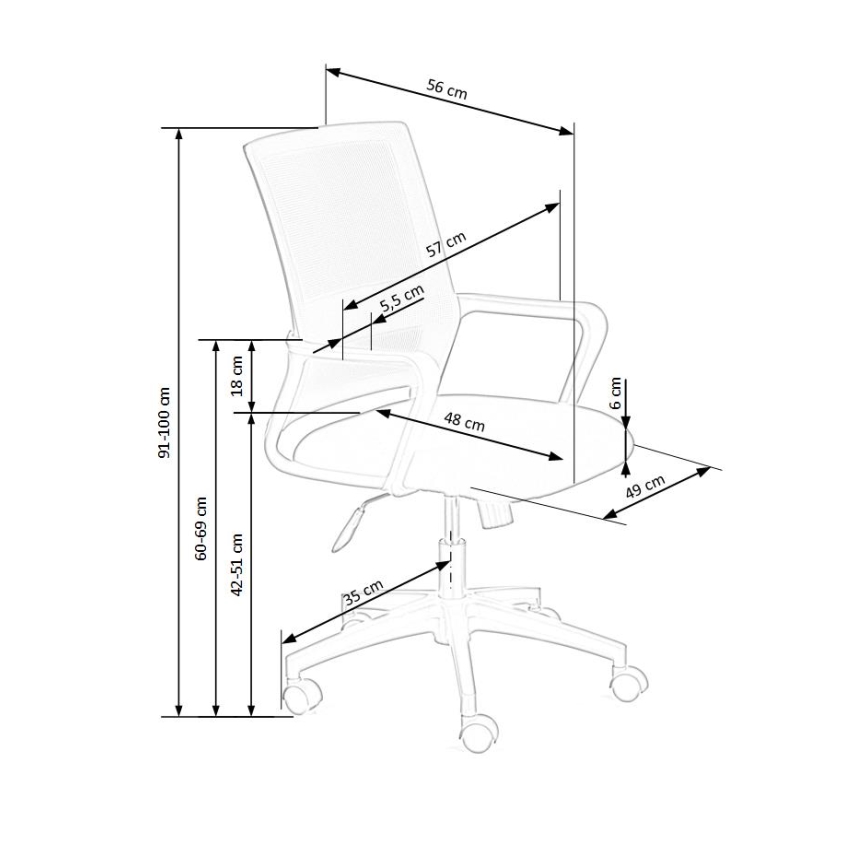 Kancelárska stolička TONA čierna