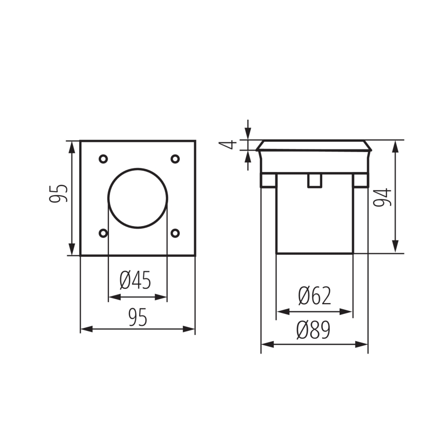 LED vonkajšie nájazdové svietidlo GORDO LED/1W/230V 9,5x9,5 cm IP67 nerez