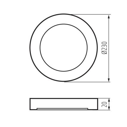 LED Stropné/podhľadové svietidlo 2v1 ERGA LED/17W/230V 3000/4000/6500K čierna